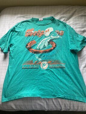 Vintage Miami Dolphins Shirt Mens Size XL Football NFL Graphic Single Stitch